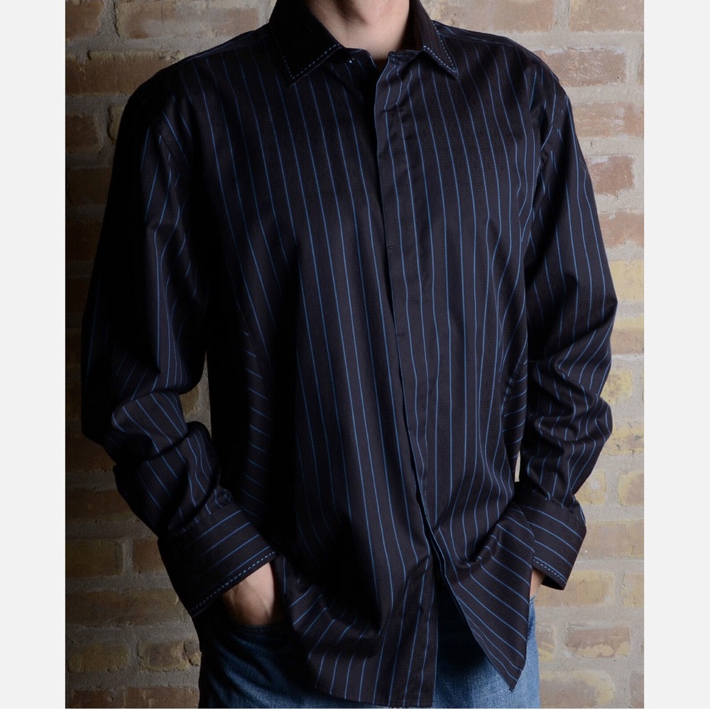 Zagiri Say It Ain't So Jacquard Striped Button Down Shirt